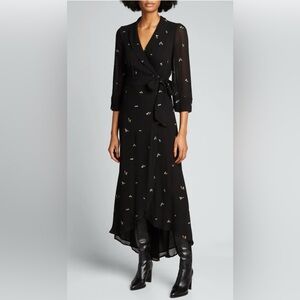 GANNI Georgette Wrap Dress in Size 6